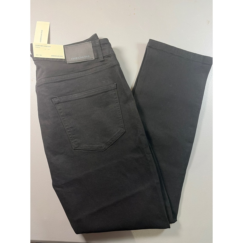 American‎ Rag Jeans Mens 34x30 Black Slim Fit Comfort Stretch Denim Pants NWT